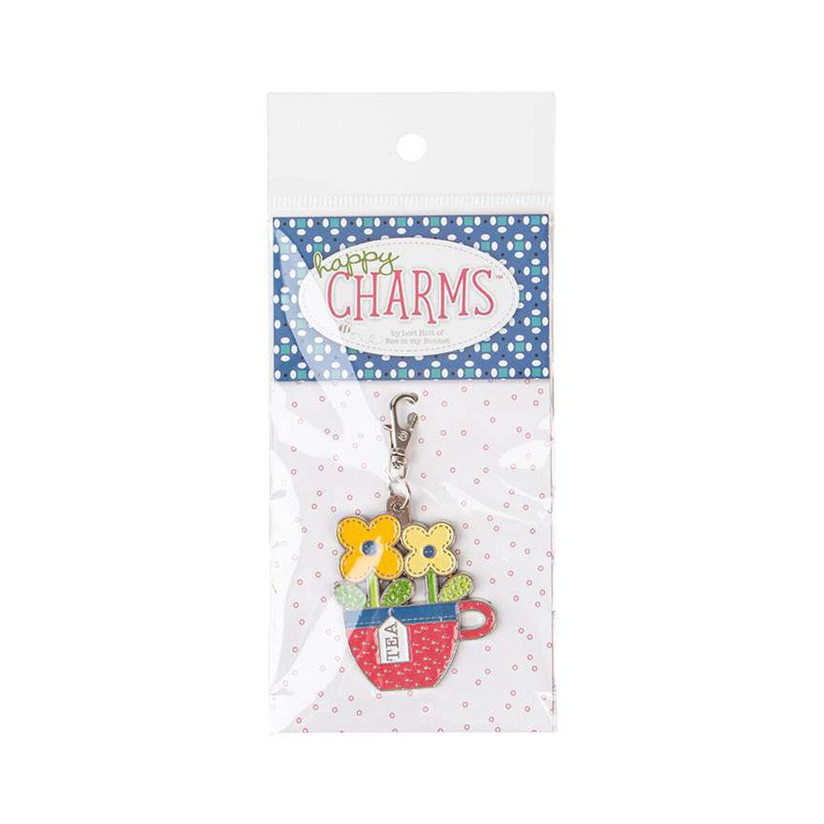 Teacup Flowers Happy Charm from Lori Holt