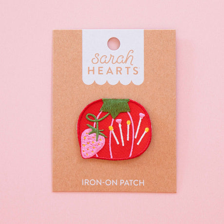 Tomato Pincushion Iron-On Patch by Sarah Hearts PA017 embroidered vintage sewing notion