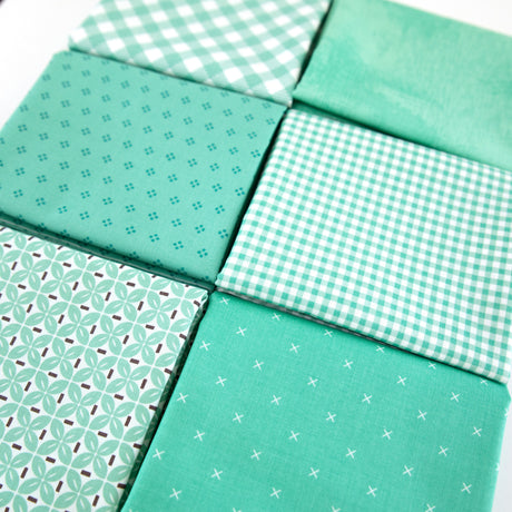 Turquoise Curated Fabric Bundle Fat Quarters or Half Yards
