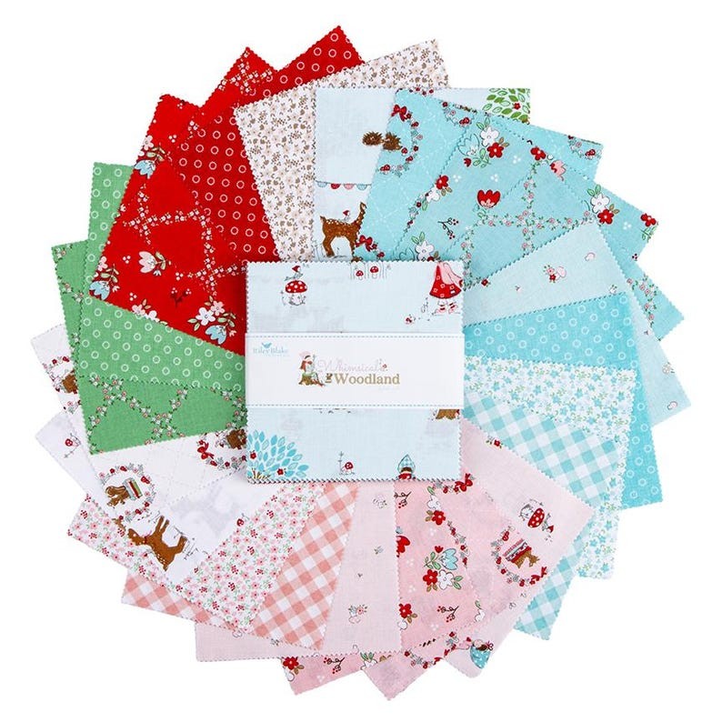 Whimsical Woodland 5 inch Stacker charm pack precut quilt fabric by Tasha Noel for Riley Blake Designs 5-17640-42