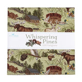 Whispering Pines 10 inch layer cake detail RBD Designers Riley Blake Designs forest green plaid