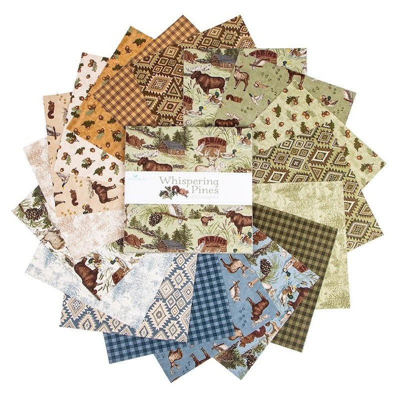 Whispering Pines 10 inch Stacker layer cake 42 pieces by RBD Designers for Riley Blake Designs 10-17950-42 woodland pine forest