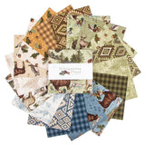 Whispering Pines 5 inch charm pack detail RBD Designers Riley Blake Designs forest green plaid