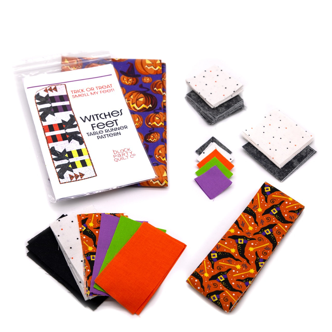 Kit de courtepointe prédécoupé pour chemin de table Witches Feet