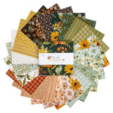 Worth Repeating 5 inch charm pack detail Sandy Gervais Riley Blake Designs warm floral prints