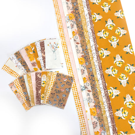 Yellow Cowgirl Precut Quilt Kit - Bricks and Beams Pattern